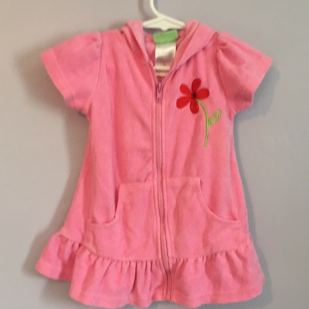 Girls al & ray pink hooded beach coverup 12 mth